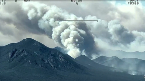 The fire in ﻿Grampians National Park near Mirranatwa at Yarram Gap Road is travelling in an easterly direction towards Watgania and Mafeking.