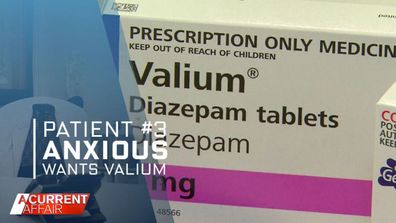 For the third doctor call, the A Current Affair reporter was an anxious flyer who wants valium.