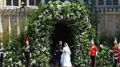 Prince Harry and Meghan Markle's royal wedding, steps of St George's Chapel