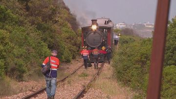 An elderly man has died after being struck by a tourist train in South Australia. Passengers were on board the Victor Harbor Tourist Train, known as the Cockle Train, when the crash occurred after 3pm today metres from Hayborough Beach at McCracken.