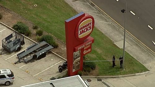 The Hungry Jack's restaurant is one of several large fast food outlets at that intersection. (9NEWS)