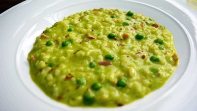 Recipe: <a href="http://kitchen.nine.com.au/2017/06/22/16/08/tutto-bene-risi-e-bisi-rice-and-pea-risotto" target="_top">Tutto Bene's risi e bisi (rice and pea risotto)</a>