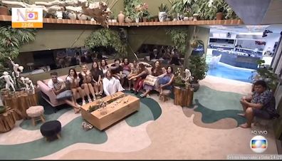 Big Brother Brazil contestants moments before learning about the coronavirus crisis.