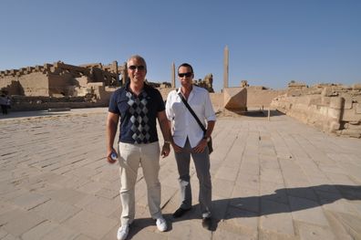 Living On Cruise Ship Ralph Bias, right, and his husband, MarkZilbert, stopped in Luxor, Egypt