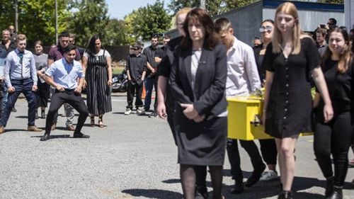 Hundreds gathered to farewell Tayla at her funeral at the Hampstead Rugby Club rooms in Ashburton last Thursday