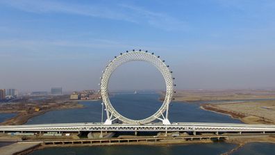 the world's largest spokeless ferris wheel opens in shandong, china