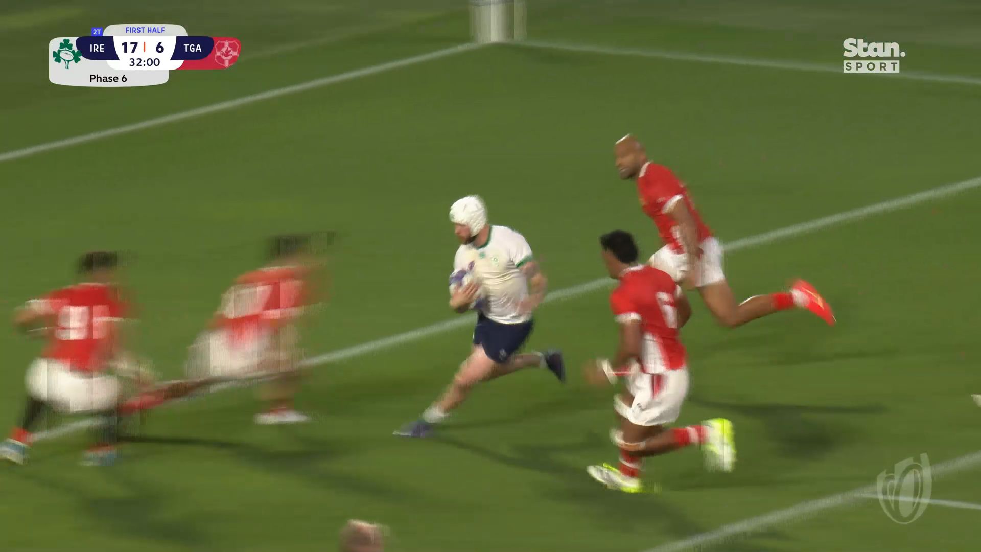 Rugby World Cup highlights: Mack Hansen tears through Tongan defence in Ireland onslaught