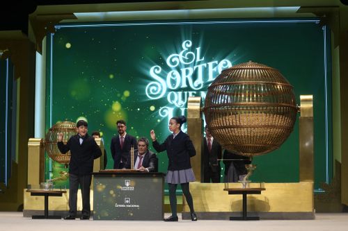 Children from Madrid's San Ildefonso school sing out the numbers from one of the main prizes from awarded lottery balls at Madrid's Teatro Real opera house during Spain's bumper Christmas lottery draw known as El Gordo, or The Fat One, in Madrid, Spain, Friday, Dec. 22, 2023. 