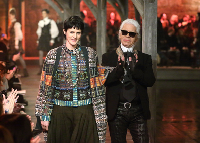 Stella Tennant and Karl Lagerfeld