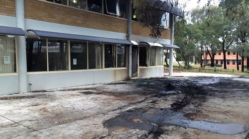 The oustide of the ACL headquarters the morning after a 'car bomb'. (AAP)