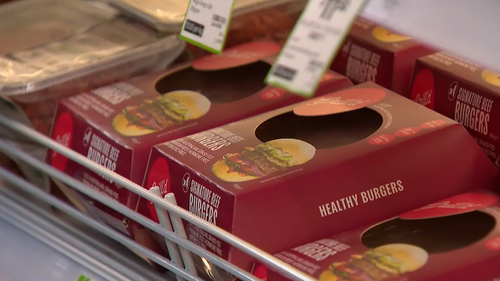 Grill'd hamburgers in a Coles supermarket.
