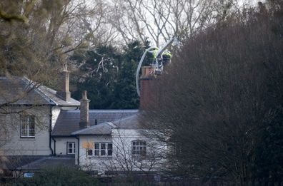 Frogmore Cottage cleaning chimney.