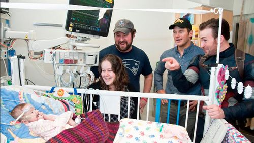 Captain America surprising patients at Seattle Children's Hospital 