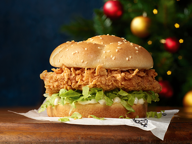 Christmas in July zinger burger KFC