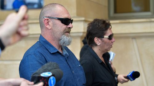 Family of Brittney Dwyer walking outside court today. (AAP)