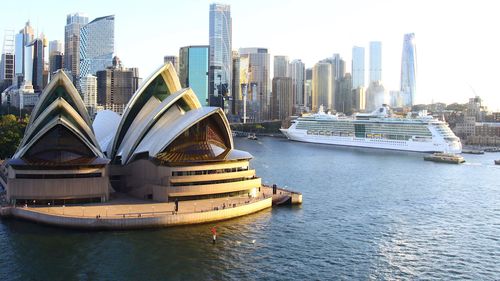 A ship at Sydney's Overseas Passenger Terminal.
