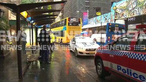 The man was stabbed at the Carrington Street stop. (9NEWS)