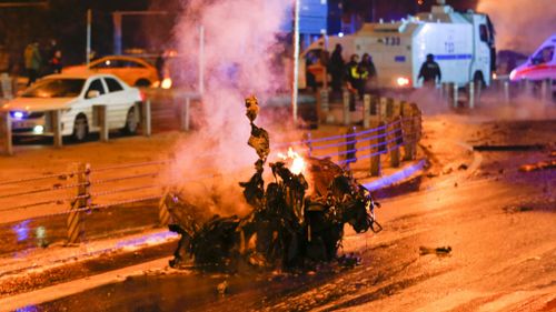 The explosion site in central Istanbul. (Reuters / Murad Sezer)