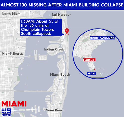 First responders in Miami have revealed they have heard banging coming from underneath the rubble, but no voices.