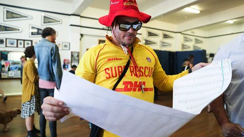 A Bondi lifesaver considers the many options on the Senate ballot last federal election.