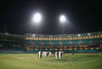 Some of the SCG lights were left on for the occasion.