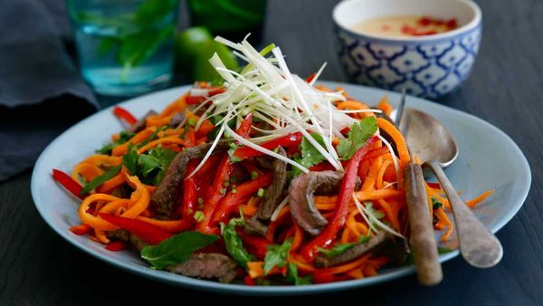 Jacqueline Alwill's tamari beef and carrot noodle salad