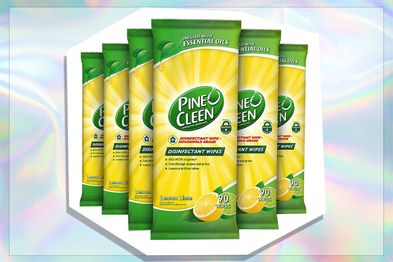 9PR: Pine O Cleen Antibacterial Disinfectant Wipes Bundle Lemon And Lime, Pack of 540, (6 X 90)