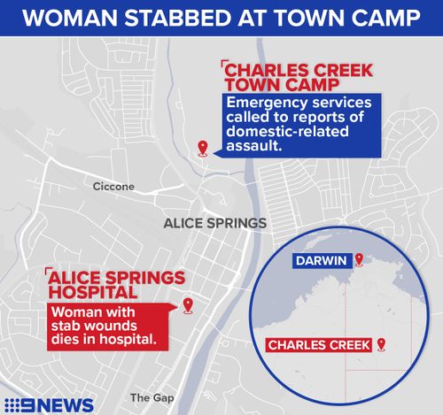 Woman stabbed to death in town camp near Alice Springs