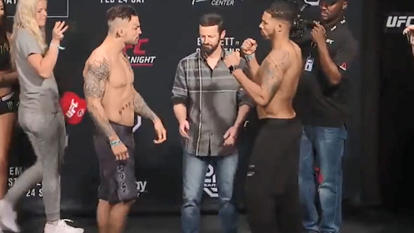 UFC fighter Mike Perry attempts to dack Max Griffin ahead of Orlando bout