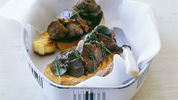 Chicken liver crostini