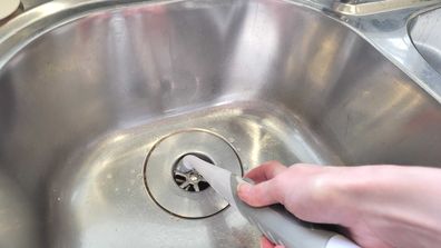 Kmart mini scrubber cleaning sink plug hole drain