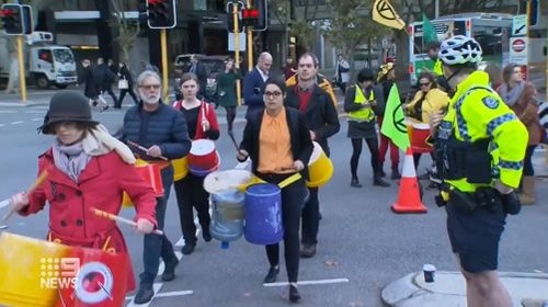 Extinction Rebellion cherry picker protest Perth