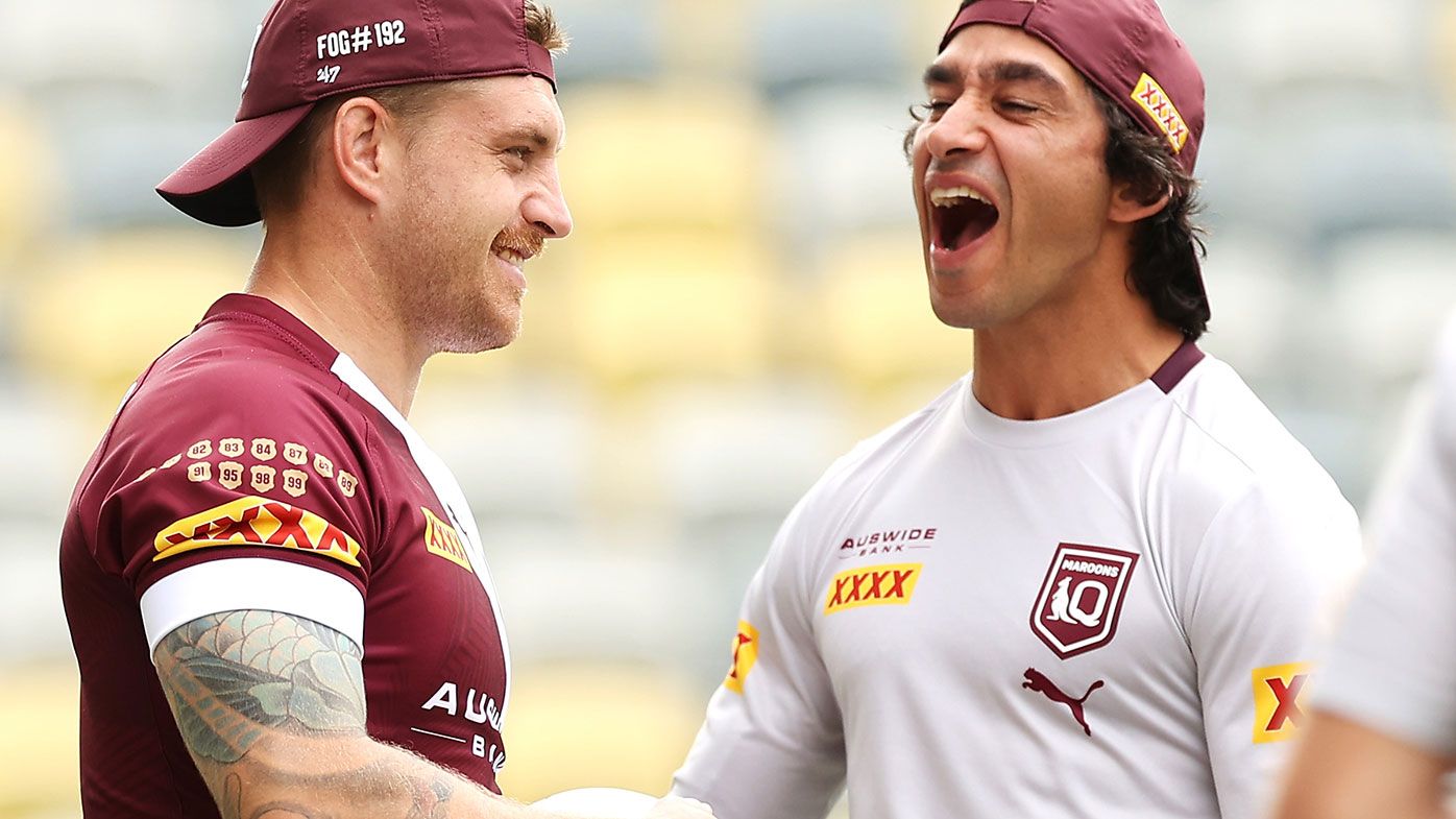 Cameron Munster with former Queensland great Jonathan Thurston.