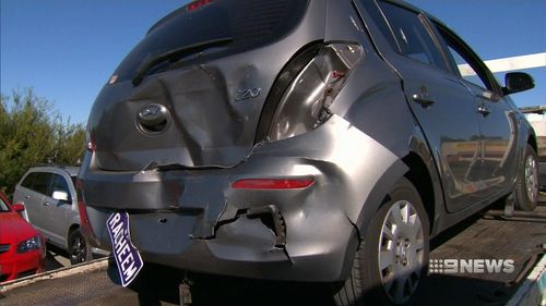 The teacher was driving along Hepburn Avenue when she was hit from behind by another car. (9NEWS)