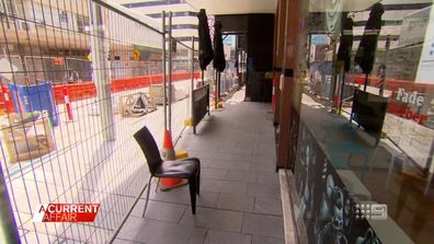 Scaffolding, dust, noise and fencing surrounding many businesses means customers have trouble getting into shops. 