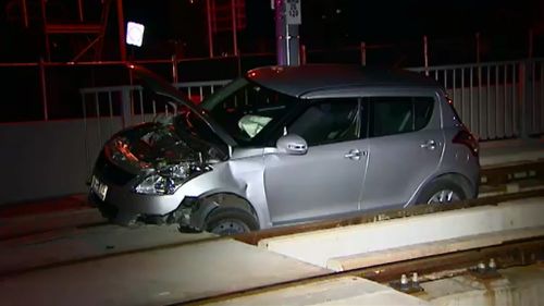 Ms Ironside crashed her car onto tram tracks on October 19. (9NEWS)