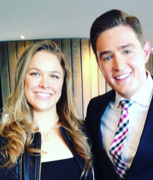 Rousey and 9NEWS reporter Seb Costello. (9NEWS)