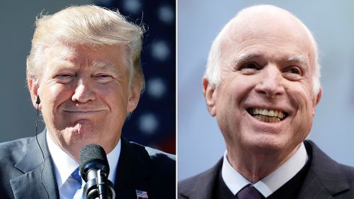 US President Donald Trump and Senator John McCain. (AAP/AP)