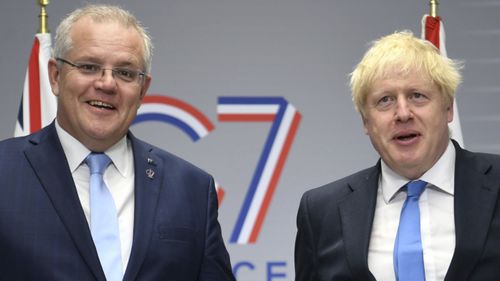Scott Morrison and Boris Johnson