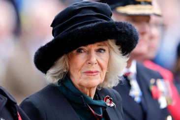 Queen Camilla visits the 95th Field of Remembrance at Westminster Abbey in November 2023 in London, England. 