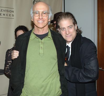 Larry David and Richard Lewis attend ATAS Presents An Evening With "Curb Your Enthusiasm" at The Academy of Television Arts & Sciences Theatre on November 9, 2005 in Hollywood.