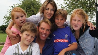 Liz Hurley, Shane Warne and their children