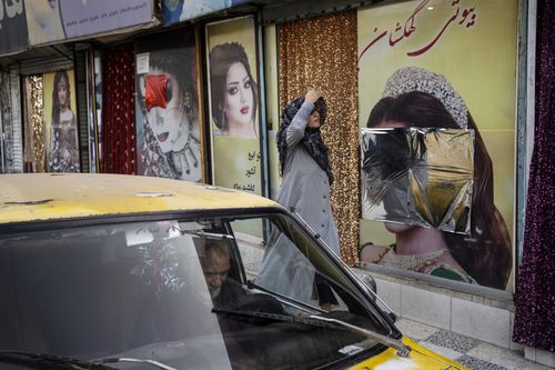 A spokesman at Afghanistan's Vice and Virtue Ministry said Tuesday, July 4, 2023, the Taliban are banning women's beauty salons. (AP Photo/Rahmat Gul, File)
