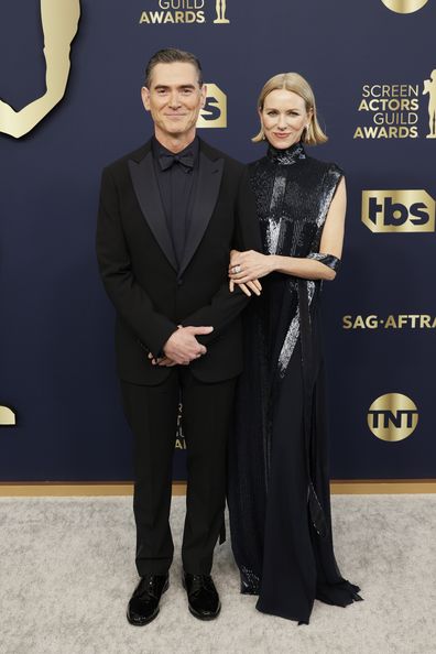     Billy Crudup and Naomi Watts attend the 28th Annual Screen Actors Guild Awards at Barker Hangar on February 27, 2022 in Santa Monica, California.