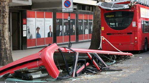 'Lucky escape' as roof torn off London double-decker bus