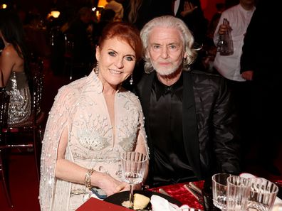 Sarah Ferguson, Duchess of York and Hermann Buehlbecker attend the amfAR Cannes Gala 30th edition Presented by Chopard and Red Sea International Film Festival at Hotel du Cap-Eden-Roc on May 23, 2024 in Cap d'Antibes, France. 