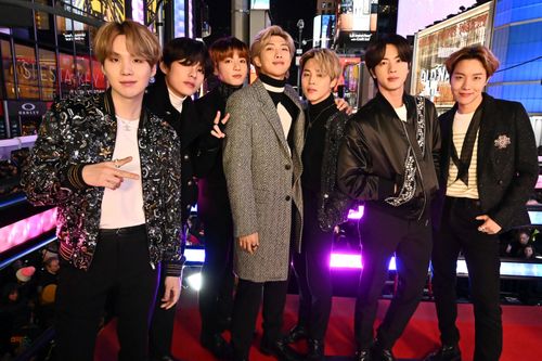 BTS attend Dick Clark's New Year's Rockin' Eve With Ryan Seacrest 2020 on December 31, 2019 in New York City. 