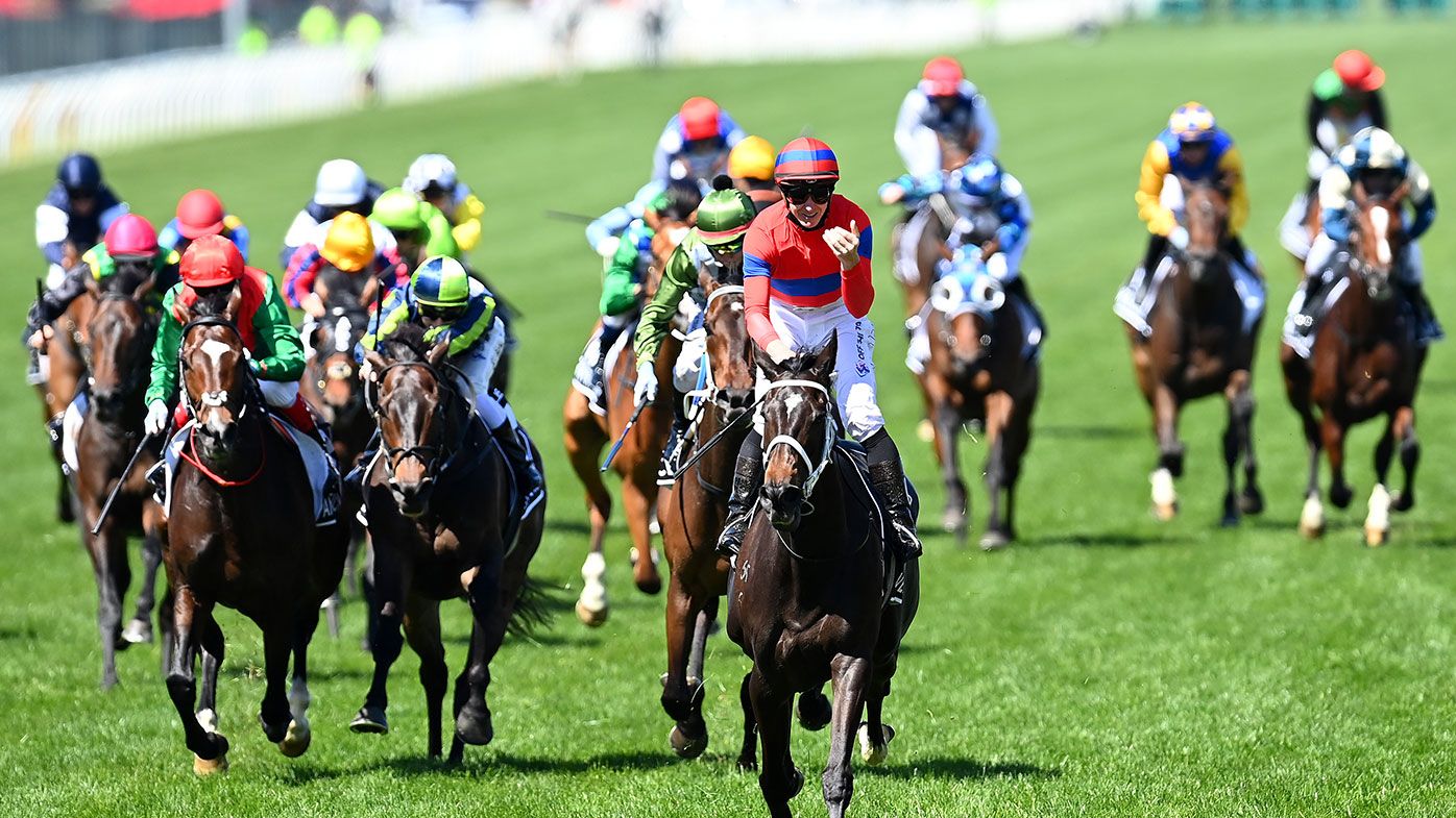 James Mcdonald riding #4 Verry Elleegant wins race 7, the Lexus Melbourne Cup during 2021 Melbourne Cup Day at Flemington Racecourse on November 02, 2021 in Melbourne, Australia. (Photo by Quinn Rooney/Getty Images)
