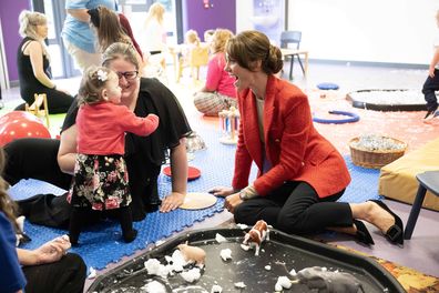 The Princess of Wales will join a family portage session at the Orchards Centre,Multi Agency Service Hub in Sittingbourne, Kent to highlight the importance of supporting children with special educational needs and disabilities and their families. The session will be run by the Kent Portage Team. Pic Shows HRH with 1 yr old Skylar with Portage Practitioner Beanie