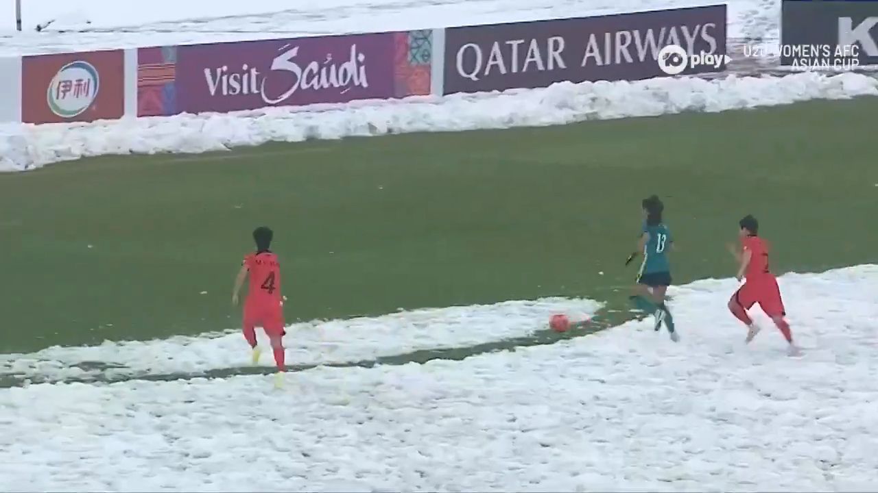 'How is this okay?': Football fans erupt as Young Matildas forced to play in snow 'half-way up their boots'